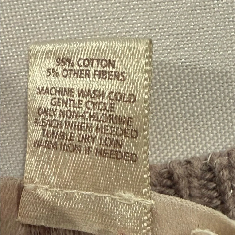 LOFT Metallic Pointelle Knit Sweater Open Weave Subtle Shimmer Taupe Size Medium